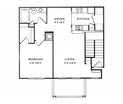 1 BD 1 BA 897 SF at Spotswood Commons, Williamsburg, VA  